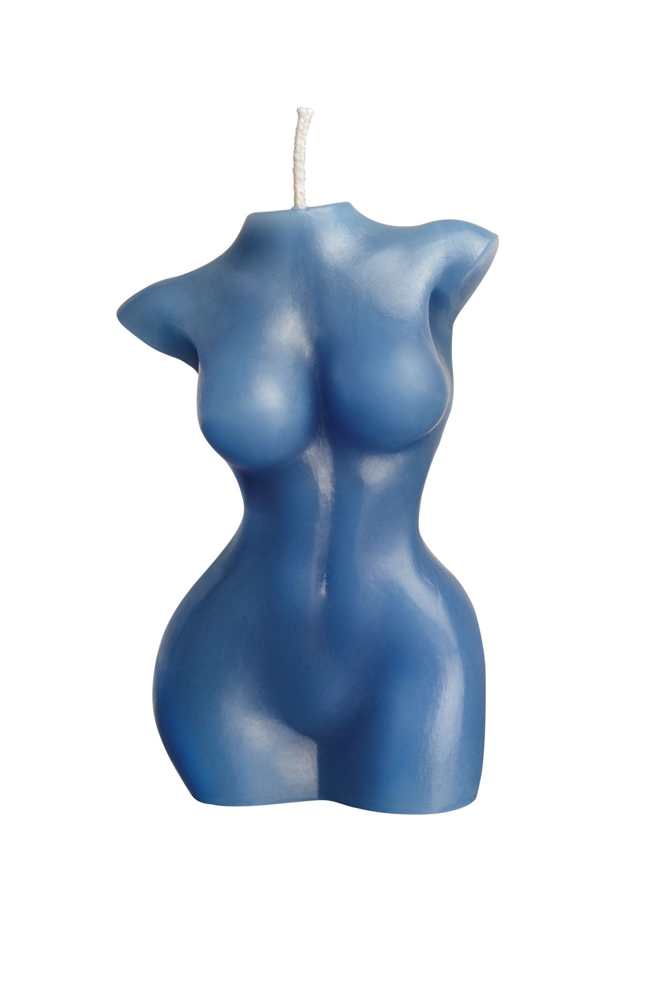 Front view of the LaCire Torso Candle from Sportsheets (form 3/blue).