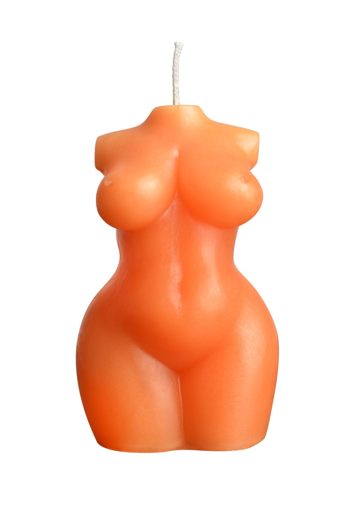 Front view of the LaCire Torso Candle from Sportsheets (form 1/orange) shows its natural female form.