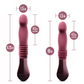 Image of Temptasia in its two sizes - Trixie Rechargeable Silicone Thrusting Dildo - (Wine)
