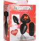 Booty Sparks - 28X Rechargeable Silicone Vibrating Heart Anal Plug w/ Remote Control - Small -Red