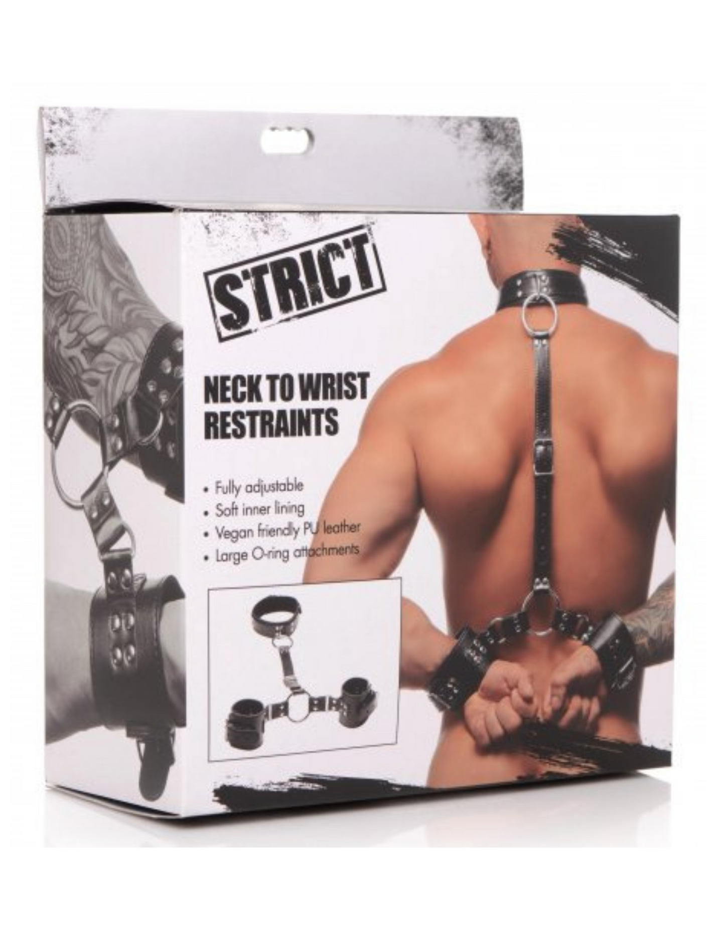 Strict - Adjustable Neck to Wrist Restraints - Black