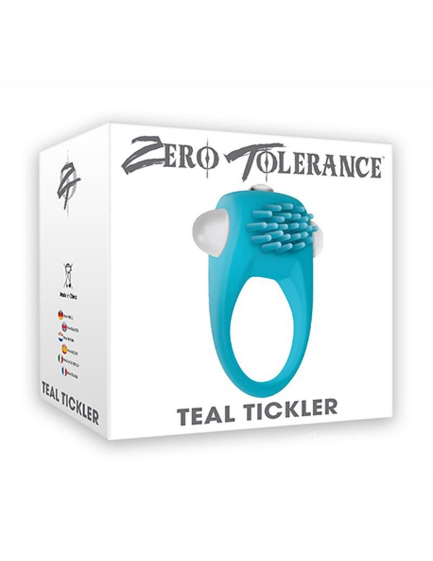 Zero Tolerance - Teal Tickler Silicone Vibrating Cock Ring (Battery Operated) - Teal