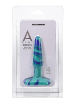 Load image into Gallery viewer, A-Play Groovy Silicone Anal Plug - Blue - 4in
