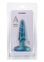 Load image into Gallery viewer, A-Play Groovy Silicone Anal Plug - Blue - 5in
