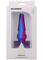 Load image into Gallery viewer, A-Play Groovy Silicone Anal Plug - Fuchsia/Magenta/Pink/Purple - 5in

