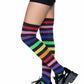 Acrylic Rainbow Stripe Thigh High Socks