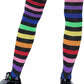 Acrylic Rainbow Stripe Thigh High Socks - Multicolor - One Size