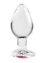 Load image into Gallery viewer, Adam and Eve Red Heart Gem Glass Anal Plug - Red - Large
