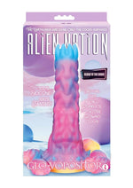 Load image into Gallery viewer, Alien Nation Glo-Vopositor Silicone Glow In The Dark Dildo with Eggs - Blue/Glow In The Dark/Pink