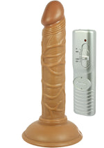Load image into Gallery viewer, All American Mini Whoppers Vibrating Straight Dildo Latin - Caramel - 5in
