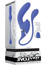 Load image into Gallery viewer, All In Rechargeable Silicone Dual Vibrator - Blue
