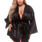 All Satin Robe - Black - Queen