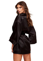 Load image into Gallery viewer, All Satin Robe - Black - One Size
