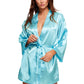 All Satin Robe - Blue - One Size