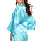 All Satin Robe - Blue - One Size