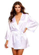 Load image into Gallery viewer, All Satin Robe - White - One Size
