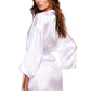 All Satin Robe - White - One Size