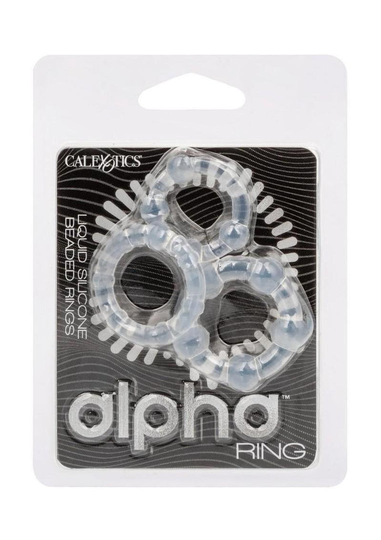 Alpha Liquid Silicone Beaded Rings - Clear - Set