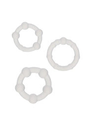 Alpha Liquid Silicone Beaded Rings - Clear - Set