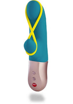 Load image into Gallery viewer, Amorino Silicone Vibrator with Clitoral Stimulator - Blue/Petrol
