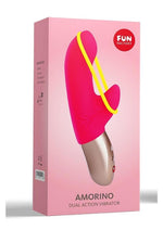 Load image into Gallery viewer, Amorino Silicone Vibrator with Clitoral Stimulator - Pink
