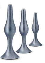 Load image into Gallery viewer, Anal Adventures Matrix Genesis Plug Kit Silicone Anal Plug Set - Stellar - Silver
