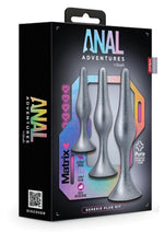 Load image into Gallery viewer, Anal Adventures Matrix Genesis Plug Kit Silicone Anal Plug Set - Stellar - Silver
