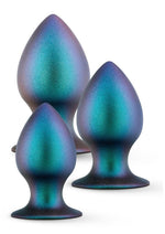 Load image into Gallery viewer, Anal Adventures Matrix Metaverse Plug Kit Silicone Anal Plug Set - Dark Millenium - Blue
