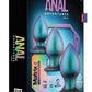 Anal Adventures Matrix Metaverse Plug Kit Silicone Anal Plug Set - Dark Millenium - Blue