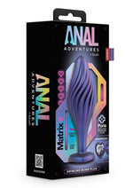 Load image into Gallery viewer, Anal Adventures Matrix Swirling Bling Silicone Plug - Blue/Sapphire