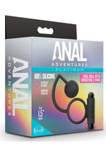 Load image into Gallery viewer, Anal Adventures Platinum Silicone Anal Ball with Vibrating Cock Ring - Black
