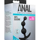 Anal Adventures Platinum Silicone Anal Beads - Black - Small