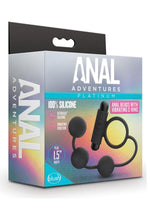 Load image into Gallery viewer, Anal Adventures Platinum Silicone Anal Beads with Vibrating Cock Ring - Black
