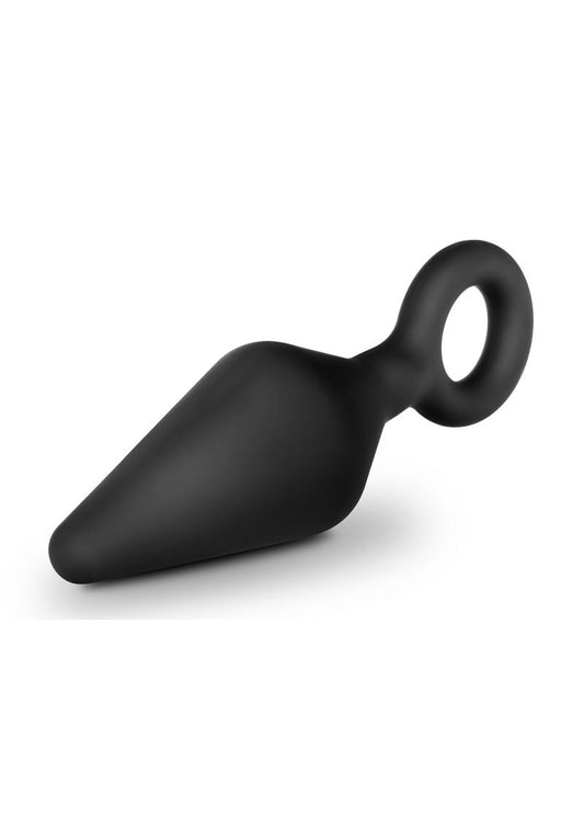 Anal Adventures Platinum Silicone Loop Plug - Black - Small