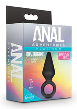 Load image into Gallery viewer, Anal Adventures Platinum Silicone Loop Plug - Black - Small