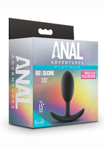 Load image into Gallery viewer, Anal Adventures Platinum Silicone Vibra Slim Butt Plug - Black - Medium