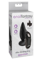Load image into Gallery viewer, Anal Fantasy Collection Elite Vibrating Silicone Plug - Black - 3.5in