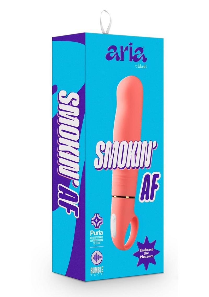 Aria Smokin' AF Silicone Vibrator - Coral/Orange