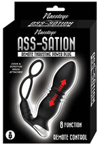 Load image into Gallery viewer, Ass-Sation Remote Thrusting Rechargeable Silicone Power Plug - Black