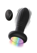 Load image into Gallery viewer, Atomic Thrusting Light-Up Twister Rechargeable Silicone Plug - Black