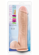 Load image into Gallery viewer, Au Naturel Big John Sensa Feel Dual Density Dildo with Balls - Vanilla - 11.5in