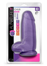Load image into Gallery viewer, Au Naturel Bold Chub Dildo with Suction Cup and Balls - Purple - 10in
