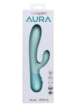Load image into Gallery viewer, Aura Dual Ripple Rechargeable Silicone Rabbit Vibrator - Blue
