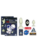 Load image into Gallery viewer, B-Vibe Asstronaut Glow In The Dark Rechargeable Silicone Anal Play Set with Remote - Frost