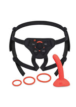 Load image into Gallery viewer, B Vibe Beginner Strap-On Harness Set with Silicone Dildo Peg - Orange - 5in