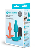 Load image into Gallery viewer, B-Vibe Butties Silicone Anal Training Set with Remote Control - Orange/Teal - 2 Pc
