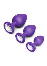 Load image into Gallery viewer, B-Vibe Jewel Butties Bundle Silicone Anal Plug - Purple - 3 Piece/Set
