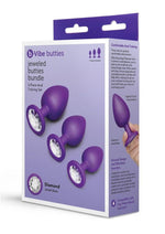 Load image into Gallery viewer, B-Vibe Jewel Butties Bundle Silicone Anal Plug - Purple - 3 Piece/Set
