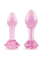 Load image into Gallery viewer, B Vibe Pink Roses Glass Butt Plug Training - 2pc/Set