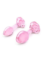 Load image into Gallery viewer, B Vibe Pink Roses Glass Butt Plug Training
